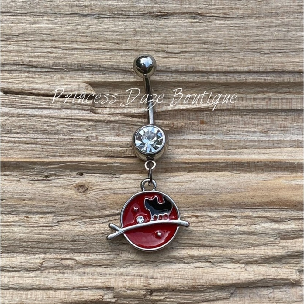 Red Cat Belly Button Ring